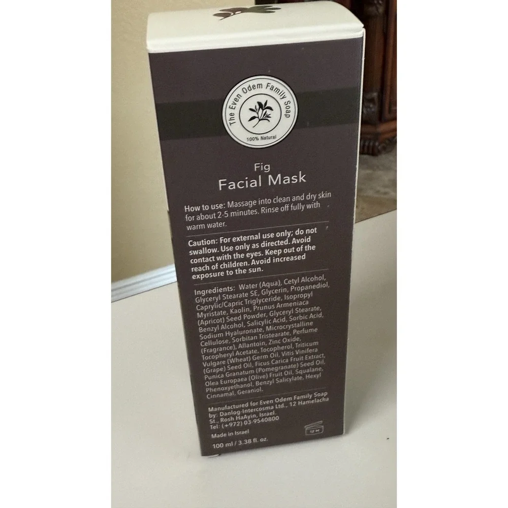 Figs Facial Mask from Even Odem Family Soap (3.38 oz) Made in Israel, New in Box